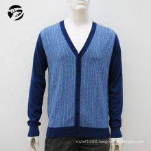 Wholesale V collar casual custom mens cardigan men merino wool sweater luxury sweaters